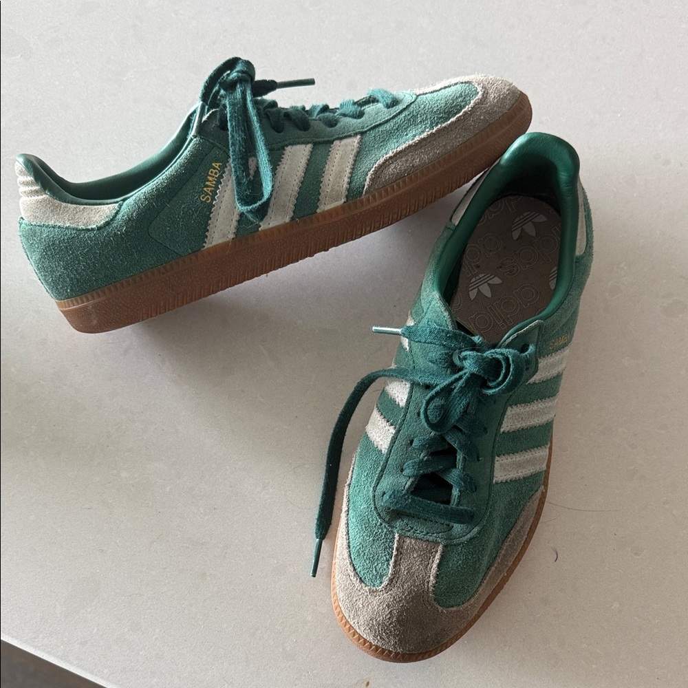 adidas Samba Suede Sneakers in Green